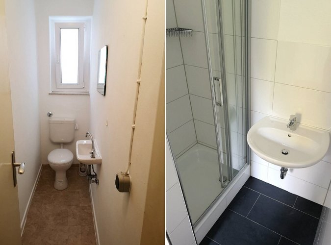 separates WC und Duschbereich