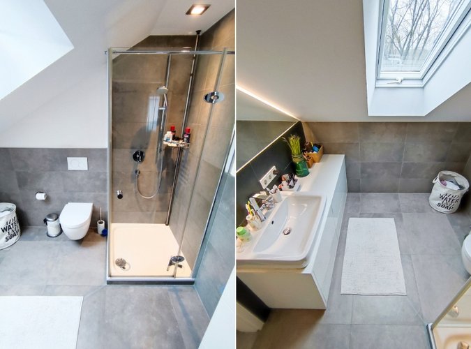 Badezimmer im Dachgeschoss
