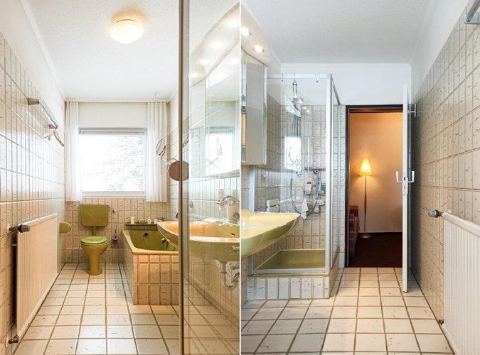 Bad mit Dusche und Wanne